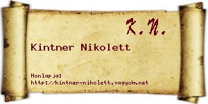 Kintner Nikolett névjegykártya
