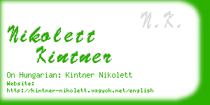 nikolett kintner business card